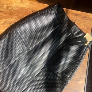 Akris Black Leather Skirt NEW with tags